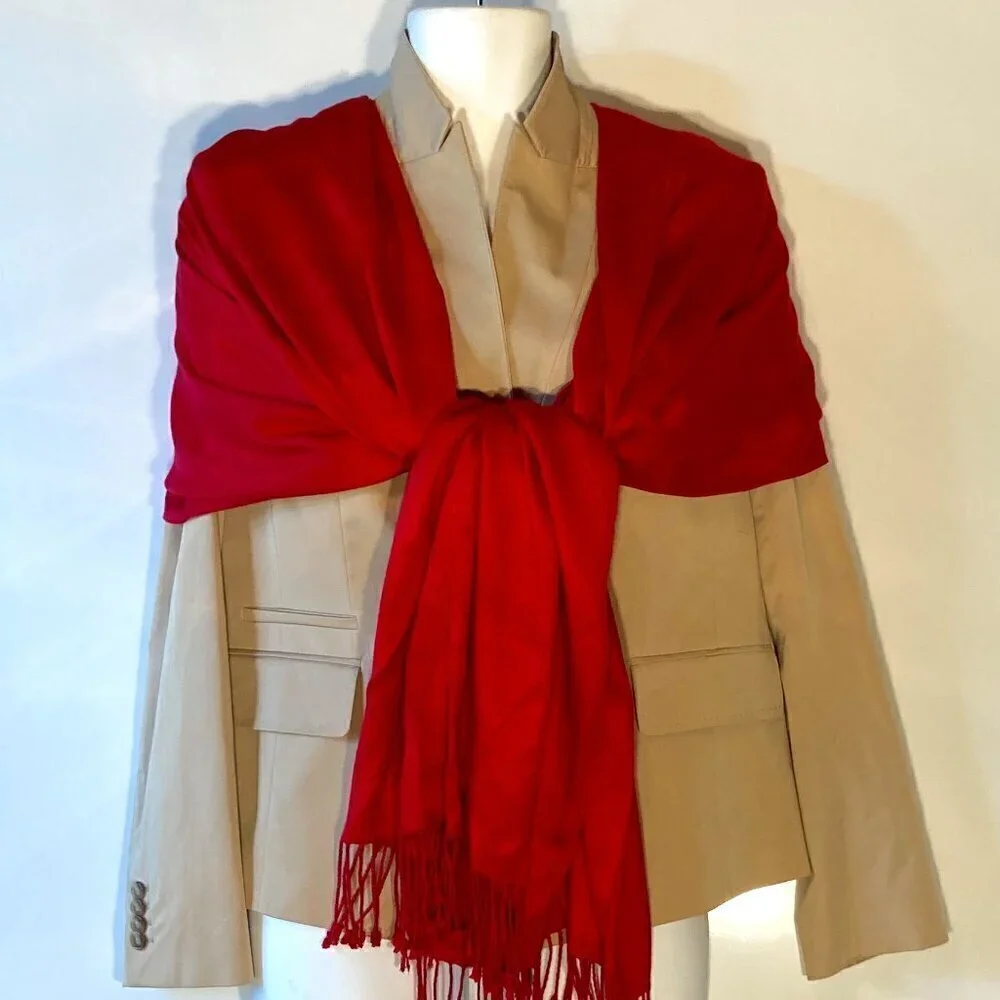 Lane Bryant Red oversized scarf or wrap 89 x 21 modern minimalist  essential